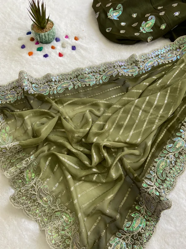 Zivah_Green_–_Diwali_Special_|_Kajju_Katri_Pedding_Saree_with_Embroidery_&_Sequence_Work,_Cutwork_Border_&_Heavy_Embroidery_&_Sequence_Work_Blouse