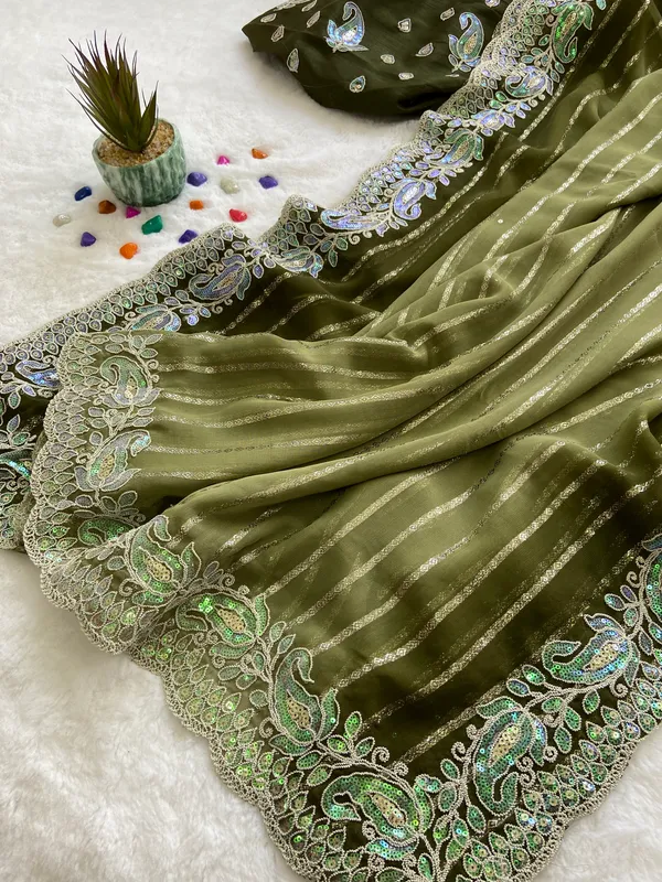 Zivah_Green_–_Diwali_Special_|_Kajju_Katri_Pedding_Saree_with_Embroidery_&_Sequence_Work,_Cutwork_Border_&_Heavy_Embroidery_&_Sequence_Work_Blouse