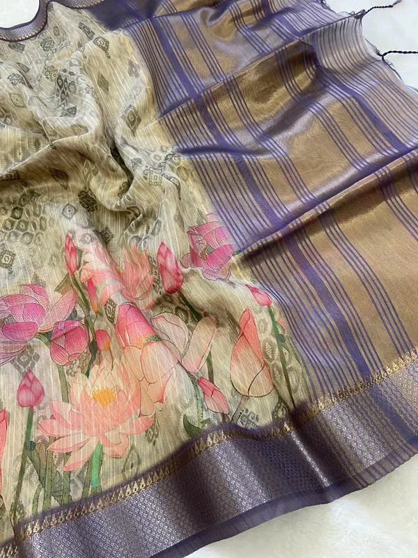 Bala_Navy_Blue_–_Navratri_Special_|_Soft_Tussar_Silk_Saree_with_Print,_Pallu_&_Contrast_Print_Blouse_with_Tassels