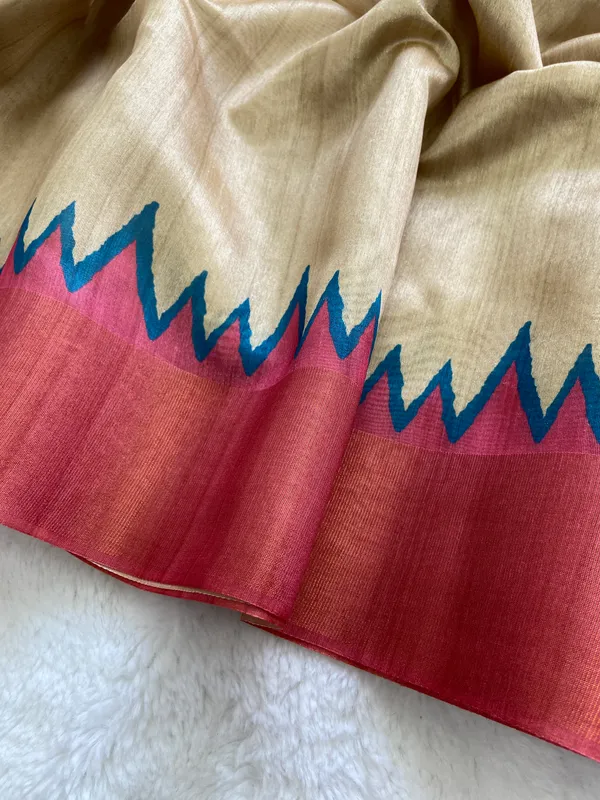 Parvati_Pink_–_Divine_Navratri_Special_|_Soft_Tussar_Silk_Saree_with_Print,_Zari_Line_Saree_&_Print_Blouse_with_Tassels
