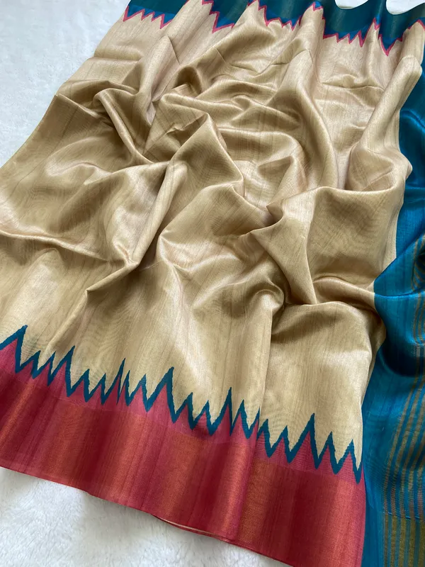 Parvati_Pink_–_Divine_Navratri_Special_|_Soft_Tussar_Silk_Saree_with_Print,_Zari_Line_Saree_&_Print_Blouse_with_Tassels
