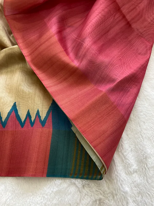 Parvati_Pink_–_Divine_Navratri_Special_|_Soft_Tussar_Silk_Saree_with_Print,_Zari_Line_Saree_&_Print_Blouse_with_Tassels
