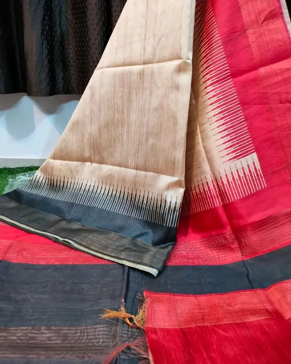 Soft_Tussar_Silk_Saree_(Black),_with_Blouse_Peice