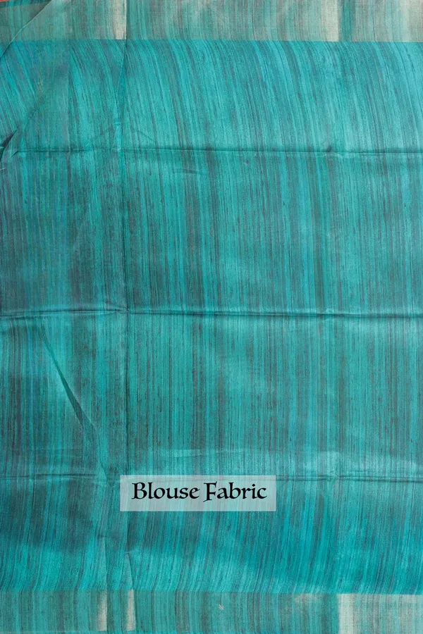 Soft_Tussar_Silk_sarees_with_Beautiful_Print_With_Attractive_Border_And_Contrast_Print_Blouse_With_Tassels_in_new_styles