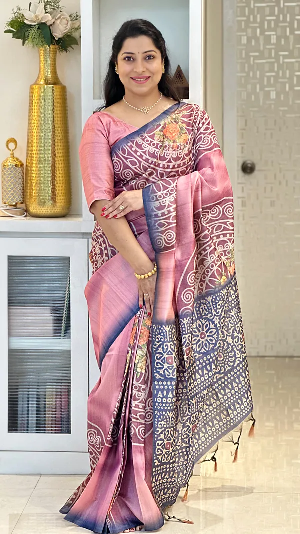 Maasari Soft Tussar Silk sarees with Beautiful Print With