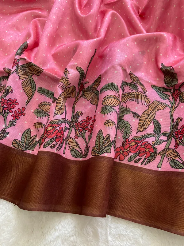 Jiya_Wine_&_Pink_–_Heartfelt_Diwali_Special_|_Soft_Tussar_Silk_Saree_with_Print,_Border_&_Contrast_Print_Blouse_with_Tassels