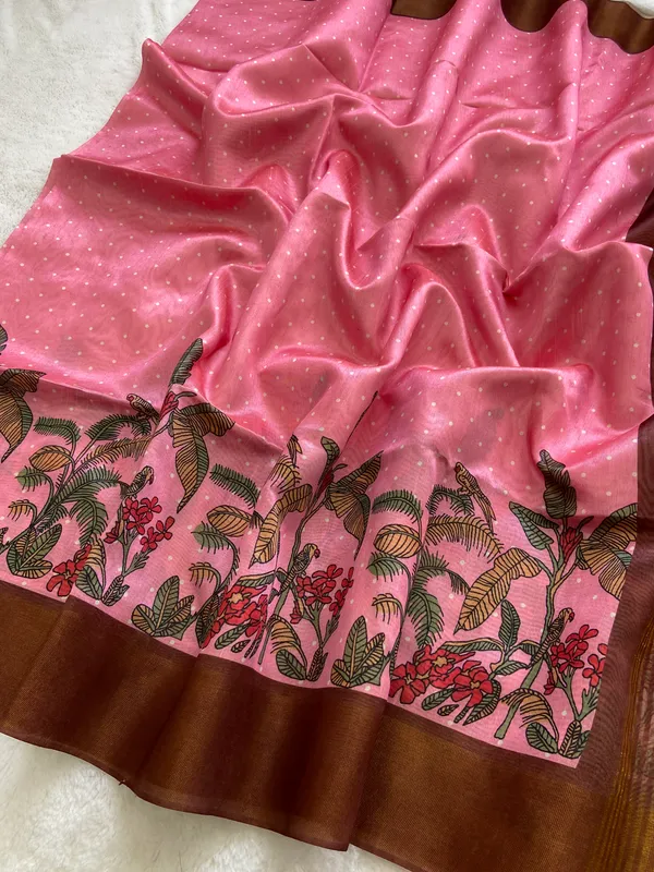Jiya_Wine_&_Pink_–_Heartfelt_Diwali_Special_|_Soft_Tussar_Silk_Saree_with_Print,_Border_&_Contrast_Print_Blouse_with_Tassels