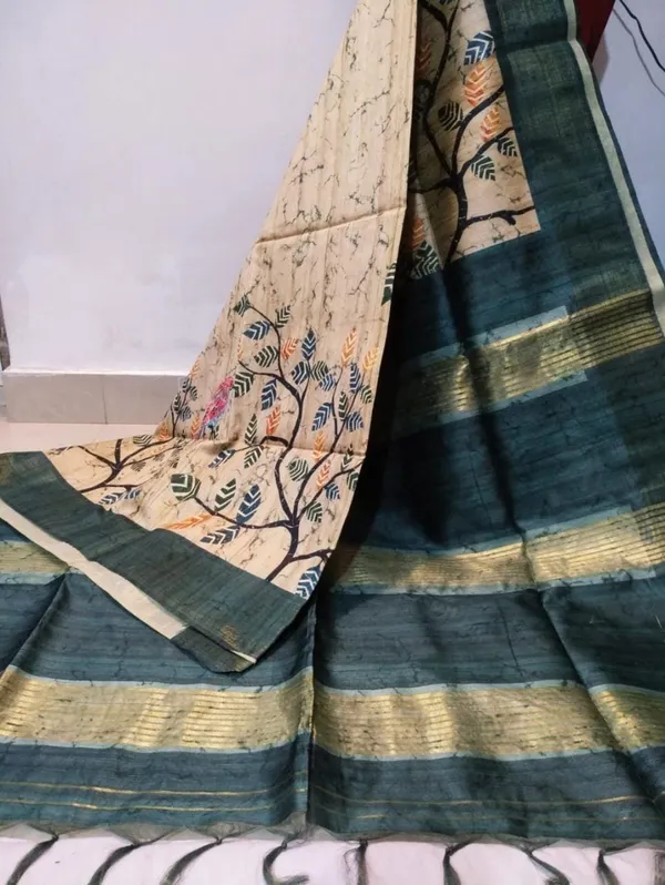 Soft_Tussar_Silk_Saree_(Cream),_with_Blouse_Peice
