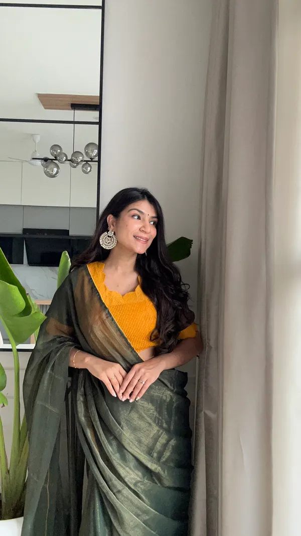 Satya_Green_–_Truthful_Diwali_Special_|_Premium_Gold_Coin_Fabric_Saree_with_Pattern,_Stitched_Blouse_Design_&_Georgette_Blouse_Fabric_&_Piping_Work