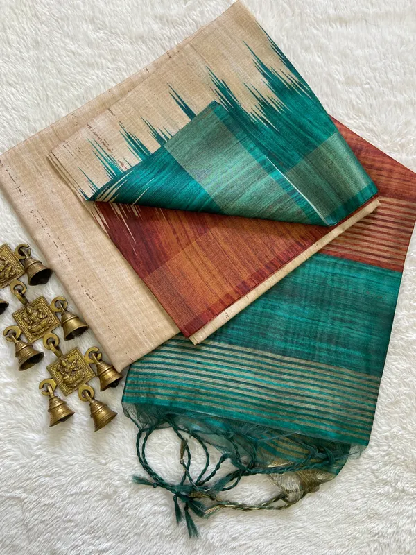 Ria_Rama_Green_&_Coffee_Brown_No.7_–_Festive_Season_Special_|_Soft_Tussar_Silk_Saree_with_Blouse_Piece