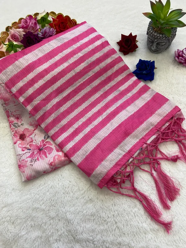 Alka_Pink_–_Aesthetic_Edit_for_You_|_Soft_Kota_Saree_with_Print,_Pallu_&_Contrast_Print_Blouse_with_Tassels