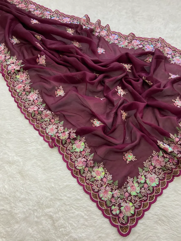 Priya_Wine_–_Beloved_Diwali_Special_|_Soft_Heavy_Blooming_Organza_Saree_with_Embroidery_&_Sequence_&_Siroski_Work,_Cutwork_Border_&_Heavy_Embroidery