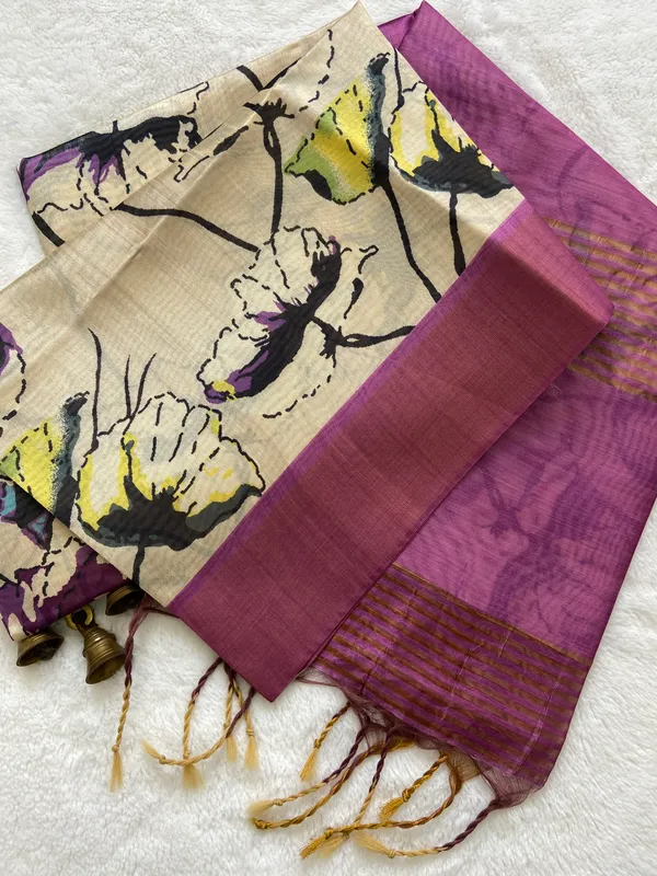 Anusha_Purple_–_Zari_Line_Navratri_Special_|_Soft_Tussar_Silk_Saree_with_Print,_Zari_Line_Saree_&_Print_Blouse_with_Tassels