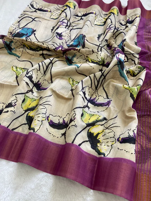 Anusha_Purple_–_Zari_Line_Navratri_Special_|_Soft_Tussar_Silk_Saree_with_Print,_Zari_Line_Saree_&_Print_Blouse_with_Tassels