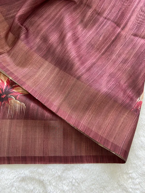 Gargi_Maroon_–_Wise_Diwali_Special_|_Soft_Tussar_Silk_Saree_with_Print,_Pallu_&_Zari_Border_&_Contrast_Print_Blouse_with_Tassels