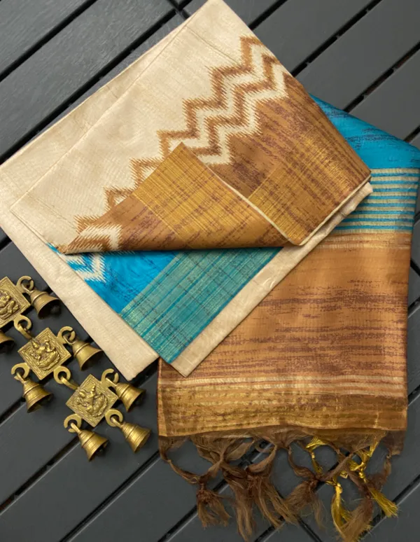 Temple_2_Mustard_&_Sky_Blue_–_Temple_Border_Diwali_Special_|_Soft_Tussar_Silk_Saree_with_Blouse_Piece