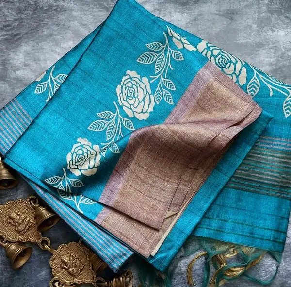 Rose_Sky_Blue_–_Rosy_Navratri_Special_|_Soft_Tussar_Silk_Saree_with_Blouse_Piece