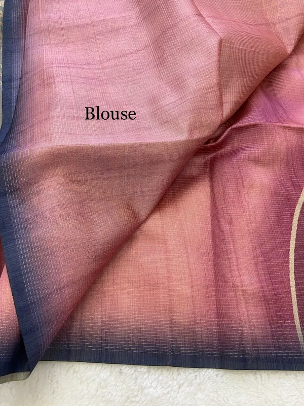 Navi_Blue_&_Pink_–_Fresh_Festive_Season_Special_|_Soft_Tussar_Silk_Saree_with_Print,_Pallu_&_Contrast_Print_Blouse_with_Tassels