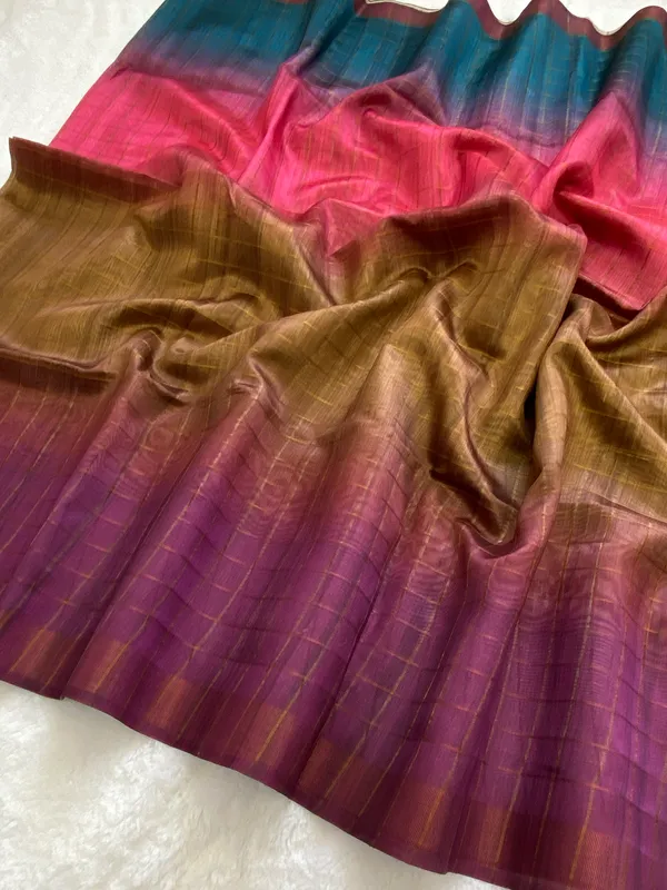 Nithya_Rama_Green_No.3_–_Timeless_Navratri_Special_|_Soft_Tussar_Silk_Saree_with_Print,_Zari_Line_Saree_&_Print_Blouse_with_Tassels