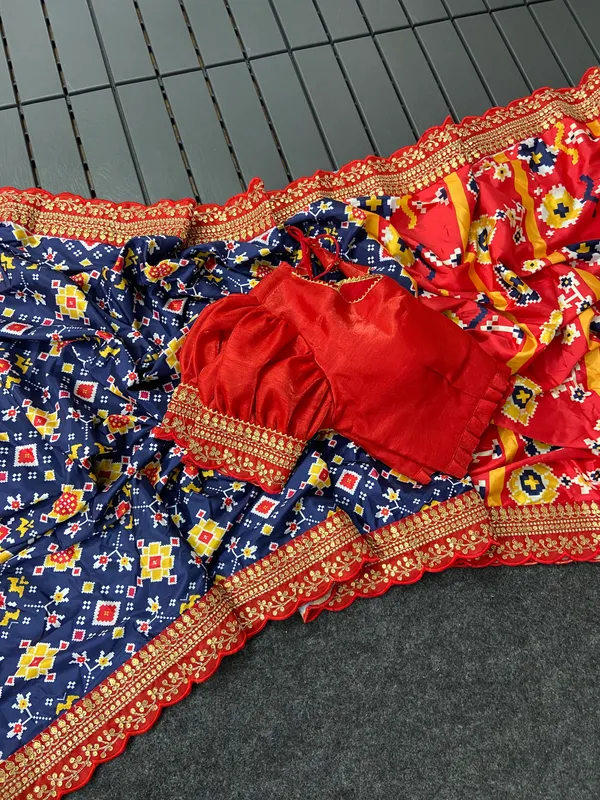 Patola_1_Blue_–_Patola_Inspired_Diwali_Special_|_Soft_Satin_Silk_Saree_with_Digital_Print,_Ready-Made_Blouse