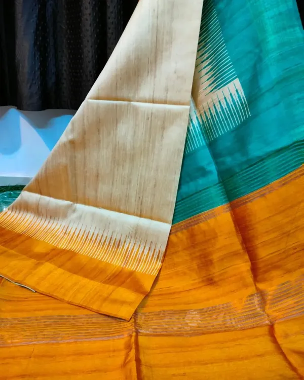 Samaa_Yellow_–_Spellbinding_Diwali_Special_|_Soft_Tussar_Silk_Saree_with_Blouse_Piece