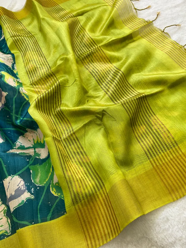 Anusha_Lemon_Yellow_–_Zari_Line_Diwali_Special_|_Soft_Tussar_Silk_Saree_with_Print,_Zari_Line_Saree_&_Print_Blouse_with_Tassels