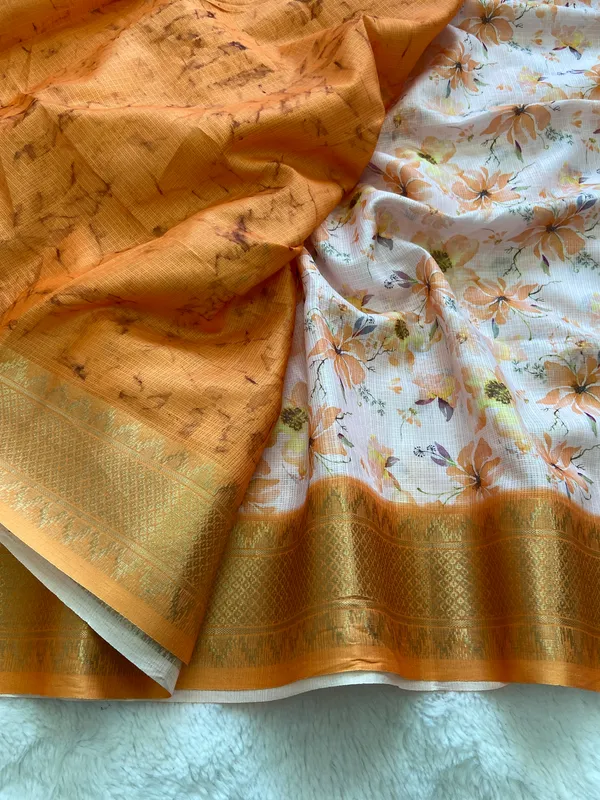 Alka_Yellow_–_Aesthetic_Edit_for_You_|_Soft_Kota_Saree_with_Print,_Pallu_&_Contrast_Print_Blouse_with_Tassels
