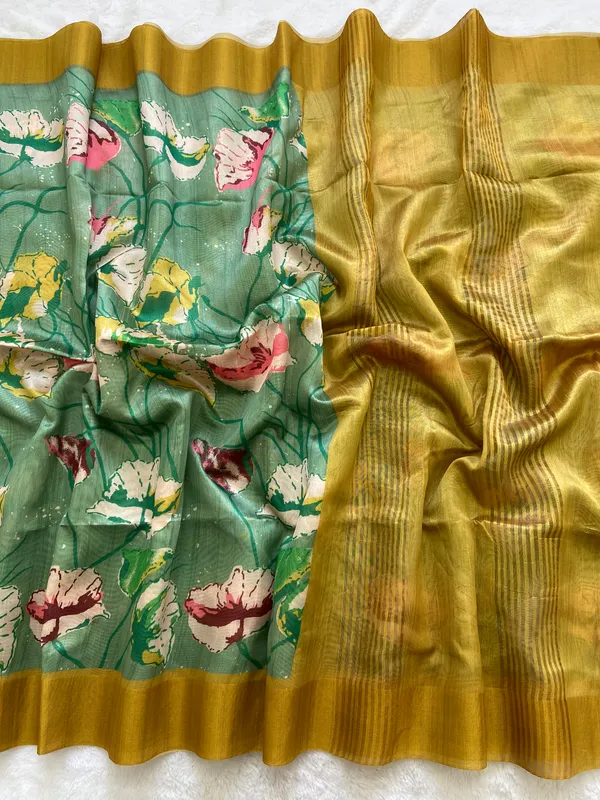 Anusha_Yellow_–_Zari_Line_Diwali_Special_|_Soft_Tussar_Silk_Saree_with_Print,_Zari_Line_Saree_&_Print_Blouse_with_Tassels