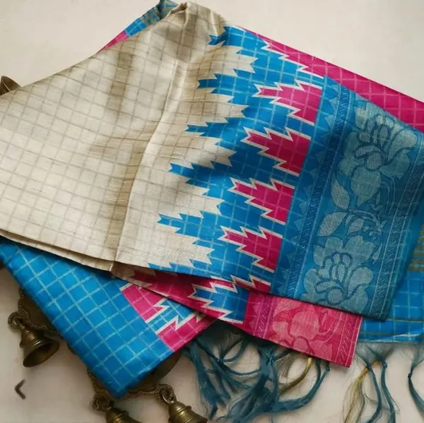 Square_Pink_&_Blue_–_Festive_Season_Special_|_Soft_Tussar_Silk_Saree_with_Blouse_Piece