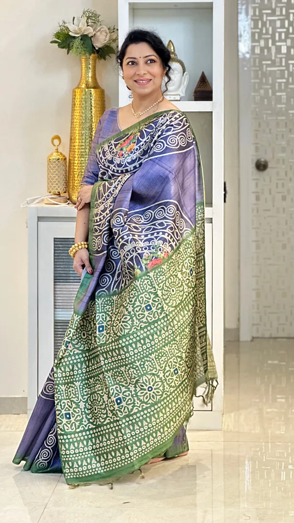 Maasari Soft Tussar Silk sarees with Beautiful Print With Attractive ...