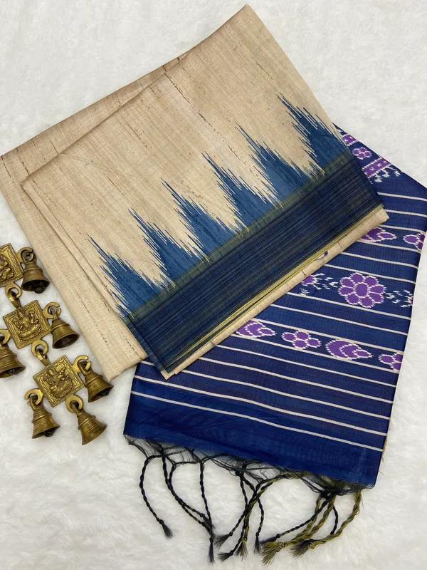 Kiara_Blue_–_Navratri_Special_|_Soft_Tussar_Silk_Saree_with_Blouse_Piece