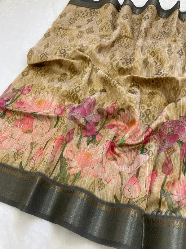 Bala_Black_–_Aesthetic_Edit_for_You_|_Soft_Tussar_Silk_Saree_with_Print,_Pallu_&_Contrast_Print_Blouse_with_Tassels