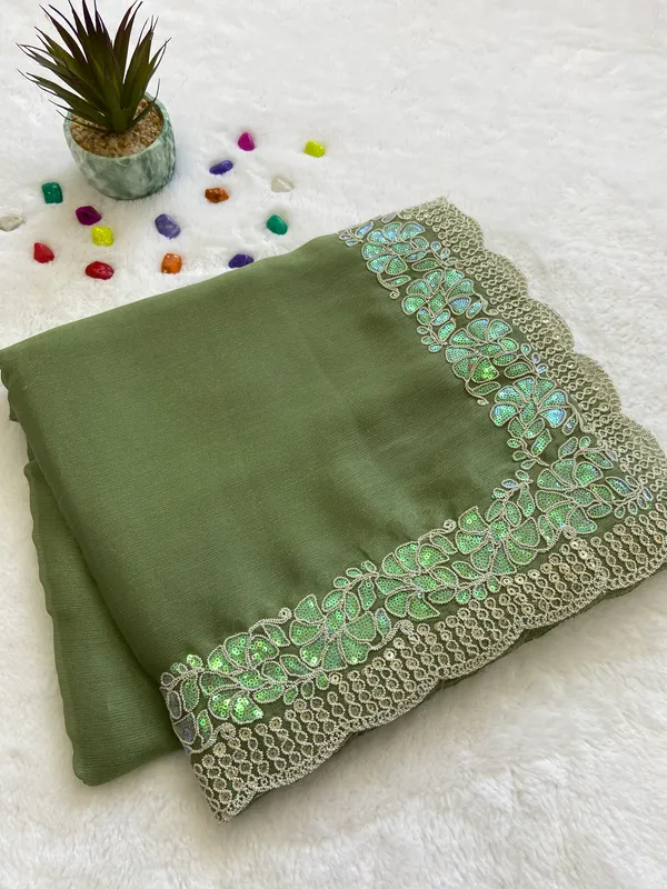 Pihu_Green_–_Diwali_Special_|_Shimmer_Sitara_Fabric_Saree_with_Embroidery_&_Sequence_Work,_Cutwork_Border