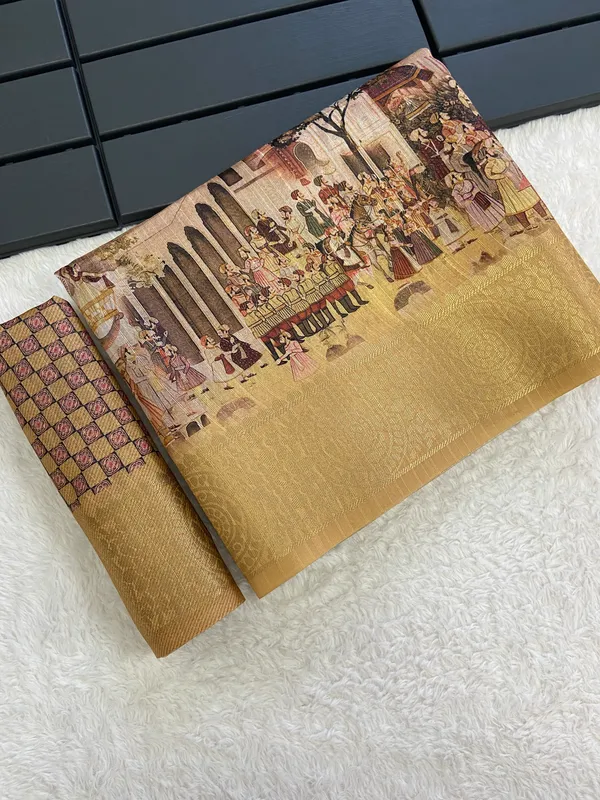 Mugal_Yellow_–_Mughal_Inspired_Diwali_Special_|_Soft_Tussar_Silk_Weaving_Saree_with_Print,_Weaving_Border_&_Rich_Zari_Weaving_Pallu