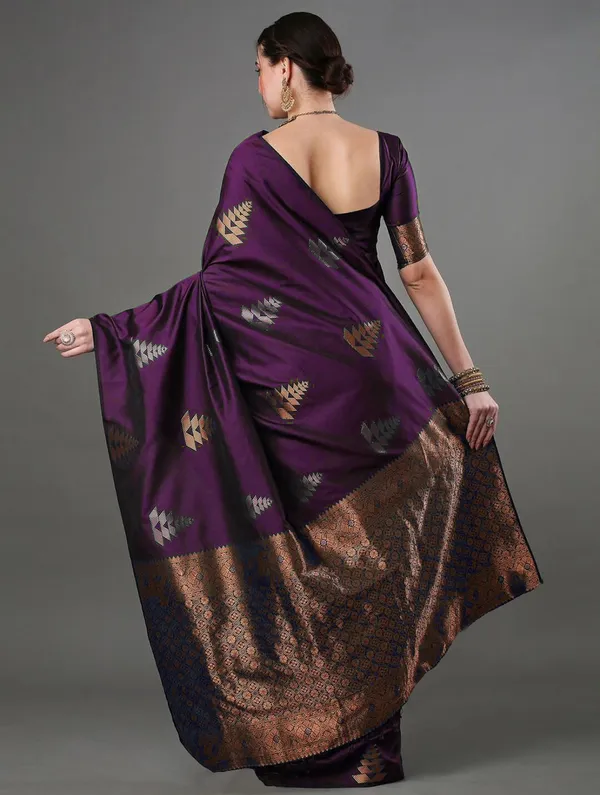 Purpul_Soft_Silk_Saree_With_Bucolic_Blouse_Piece