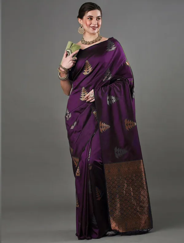 Purpul_Soft_Silk_Saree_With_Bucolic_Blouse_Piece