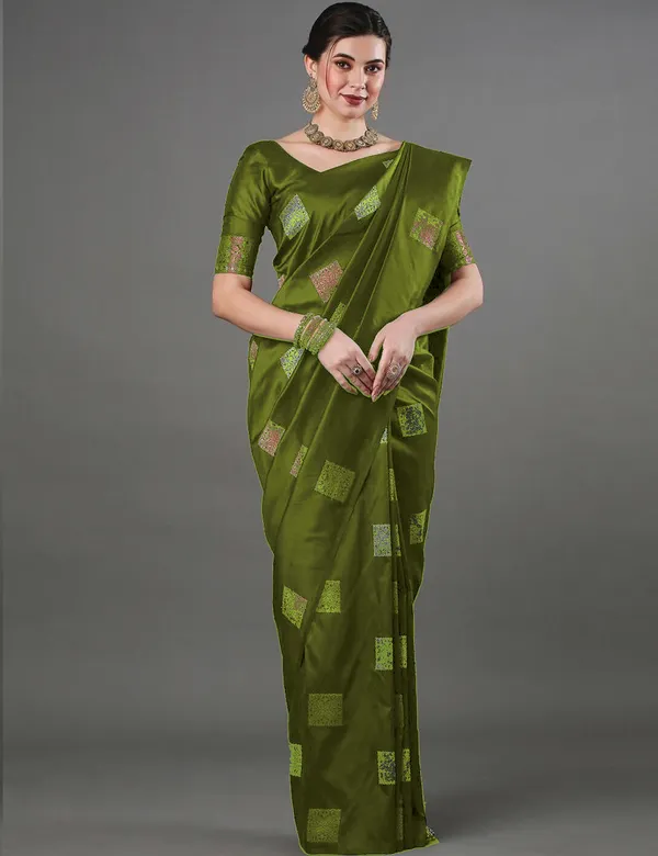 Royal_Mahendi_Soft_Silk_Saree_With_Blouse_Piece