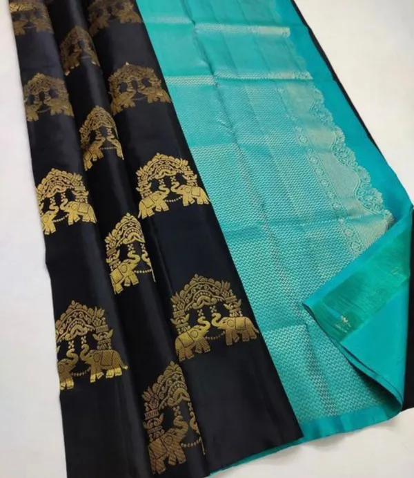 Black_Soft_Silk_Saree_With_Girlish_Blouse_Piece
