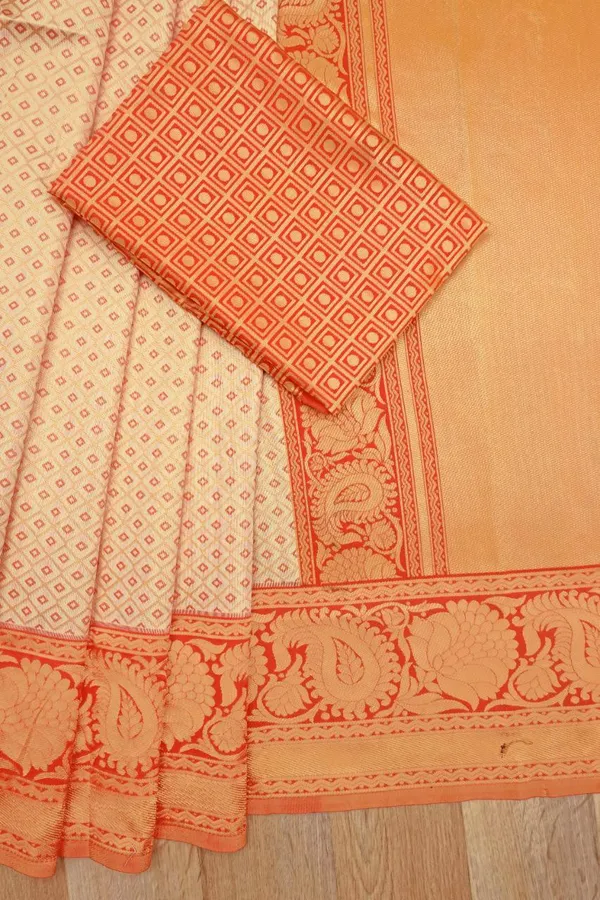Orange_Woven_Kanjivaram_Silk_Saree_with_Saree_Cover
