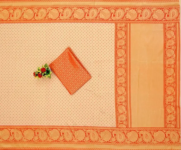 Orange_Woven_Kanjivaram_Silk_Saree_with_Saree_Cover