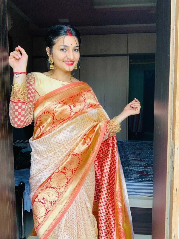 Orange_Woven_Kanjivaram_Silk_Saree_with_Saree_Cover