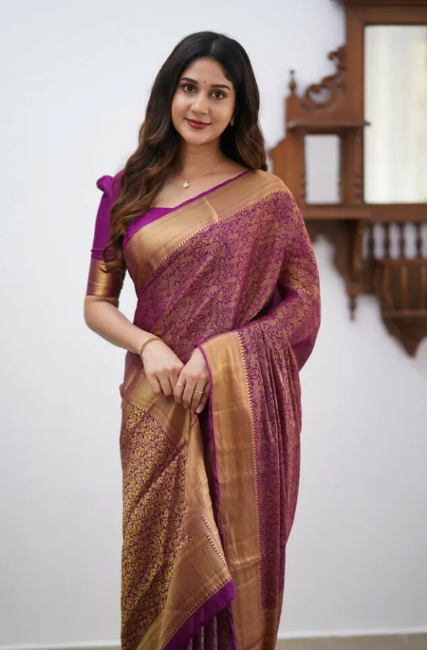 Magenta_Silk_Saree_With_Blouse_Piece