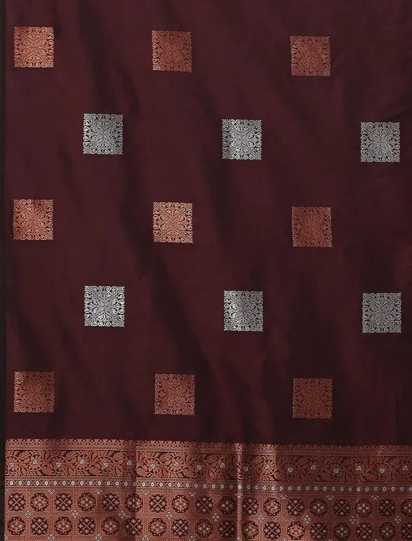 Wine_Soft_Banarasi_Silk_Saree_With_Blouse_Piece