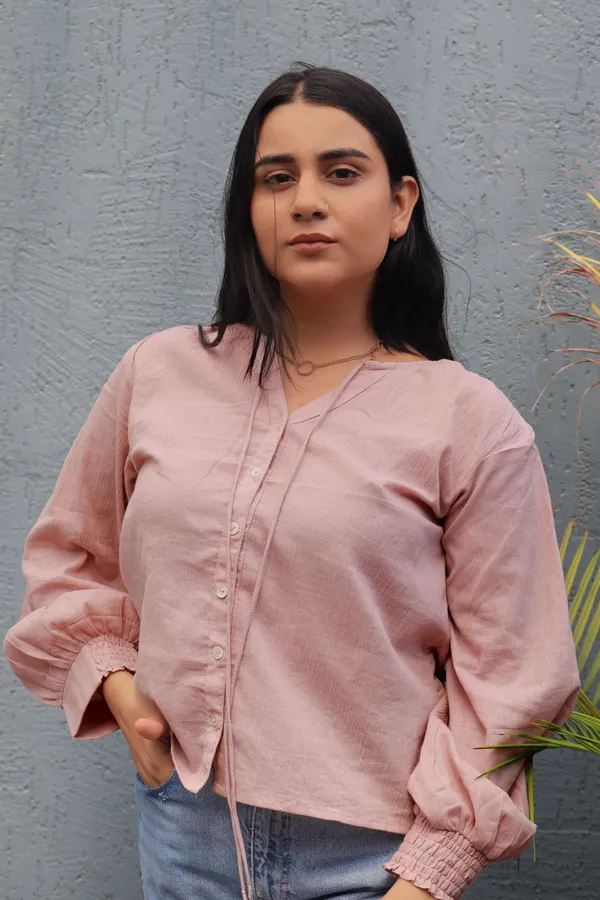 Woven Riches India Nikhat Smocked Cuff Crinkled Texture Top Price In woven-riches-india-nikhat-smocked-cuff-crinkled-texture-top-price-in