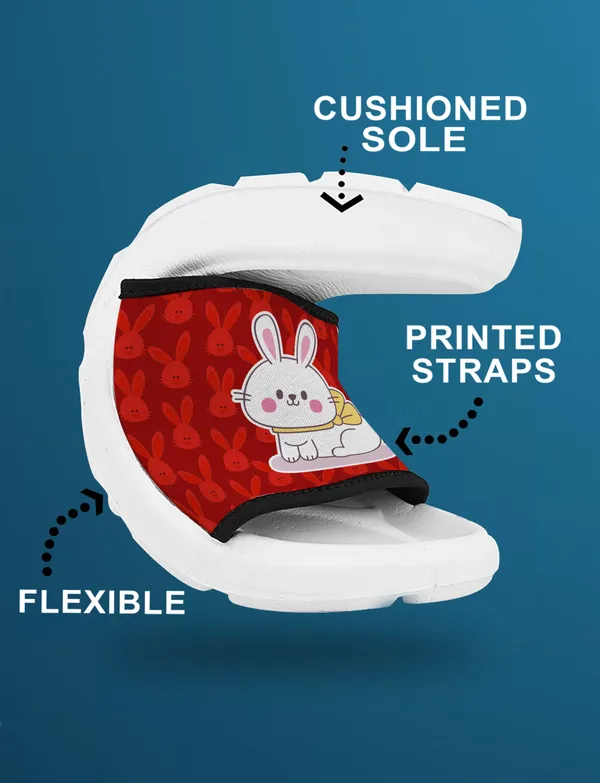 Bunny_Red_White_Women_Slide_Slippers