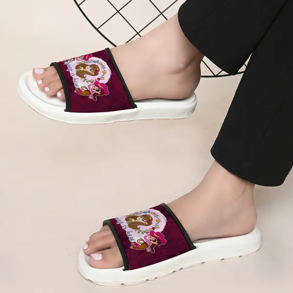 Cute_Girl_Spring_is_Here_Dark_Purple_Women_Slide_Slippers