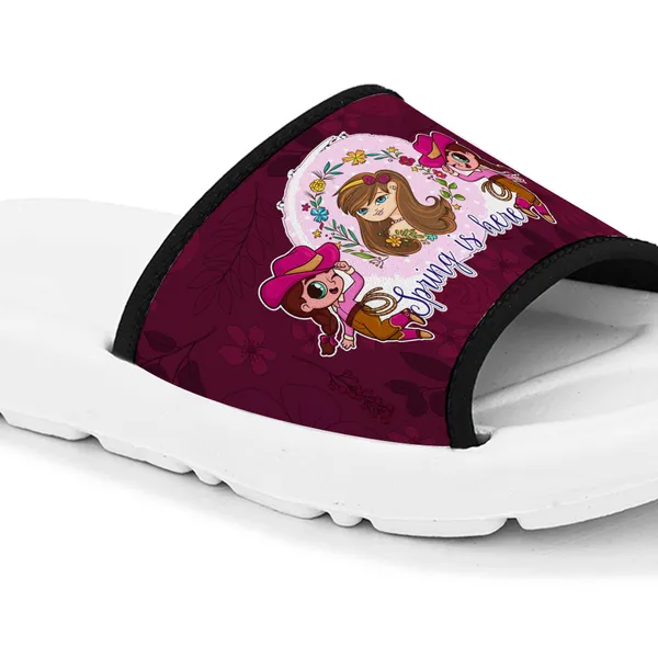 Cute_Girl_Spring_is_Here_Dark_Purple_Women_Slide_Slippers