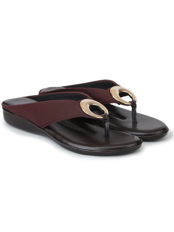 Slippers_for_Women_-_Brown_Vegan_Leather_SoftEase