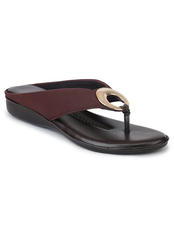 Slippers_for_Women_-_Brown_Vegan_Leather_SoftEase