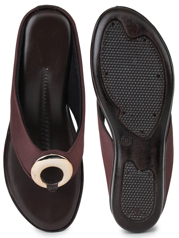 Slippers_for_Women_-_Brown_Vegan_Leather_SoftEase